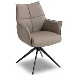 [de]sign & more Stuhl Dortmund Leder Grau