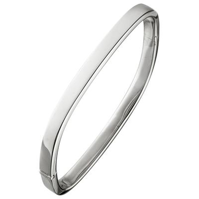 Armreif JOBO, silber (silber 925), Armbänder, Damen, Silber 925 (Sterlingsilber), Armreif, eckig 925 Silber