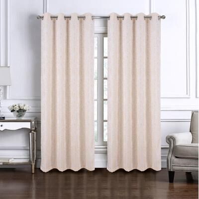 RT Designer Collection Liana Leaves Woven Jacquard Window Curtain