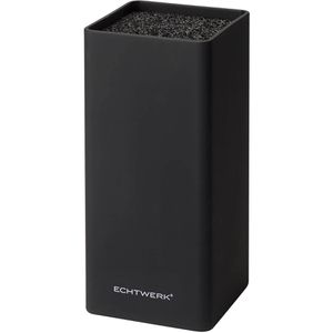 Echtwerk Messerblock Square, Kunststoff, schwarz, 9,3 x 21,5 cm, Borsteneinsatz