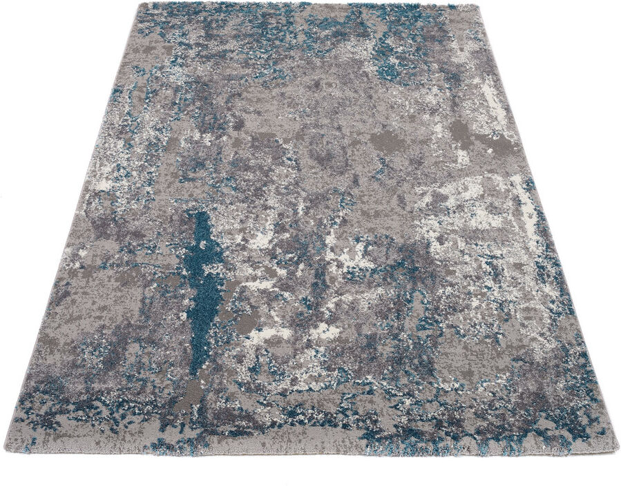 Zipcode Design Carpet Dibble in blue/grey Blue/Grey Rectangular 65 x 130cm