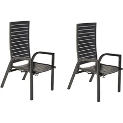 Gartensessel-Set Siros 2-tlg. Graphitfarben