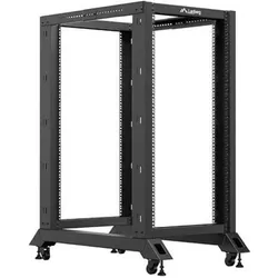 Lanberg Open rack 22U black (22 HE, 19 Zoll Rack), Serverschrank, Schwarz