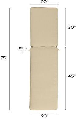 Replacement Chaise Cushion - 20x75 - Fast Dry, Canopy Fern/White - Ballard Designs