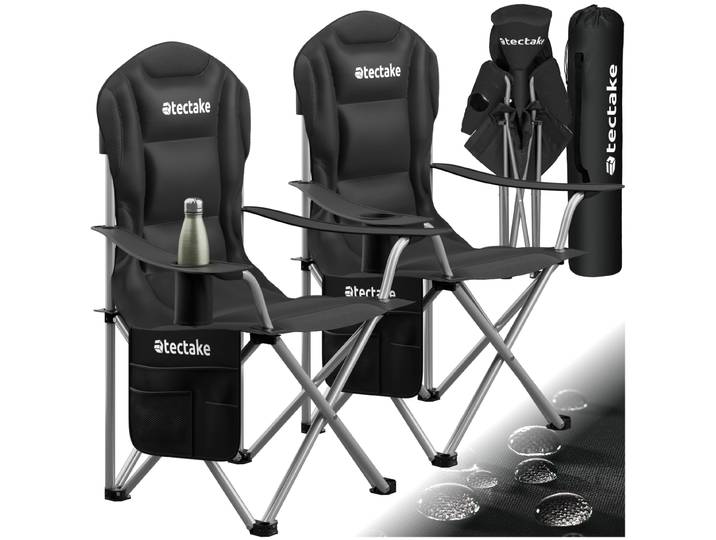 Chaise de camping rembourrée pliable MTX - Lot de 2