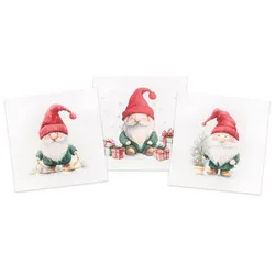 Canvas-Coupon „Weihnachtswichtel“, grau-color