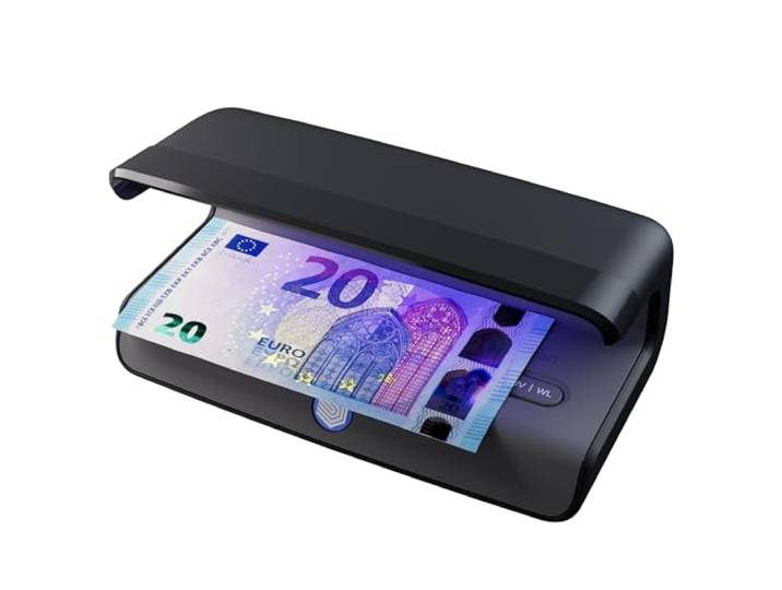 Safescan 75 LED Détecteur de faux billets UV & lumière blanche ultra-lumineuse – Détecteur de faux billet vérifie aussi cartes bancaires et ID – Machine à billet avec triple détection – Détecteur UV