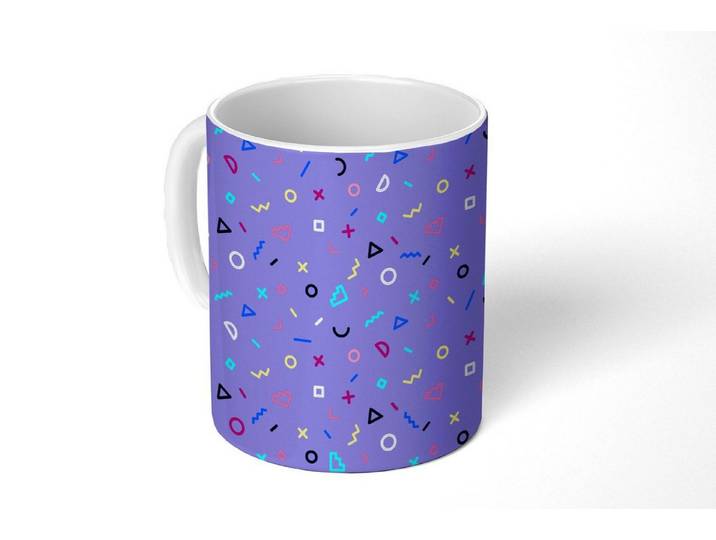 MuchoWow Tasse Tasse Kaffeetasse Kaffeebecher 350 ml Design - Vektor - Jahre 80 -, 1-tlg., Tasse, Tasse Geschenk Becher Kaffeetasse