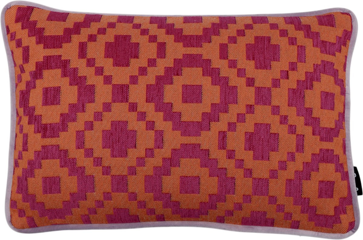 Raaf sierkussenhoes African pink-oranje 35 x 50 cm