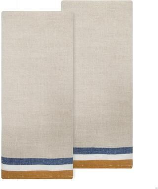 "Caravan Normandy White Tea Towels - Set of 2 - 20 x 30"""