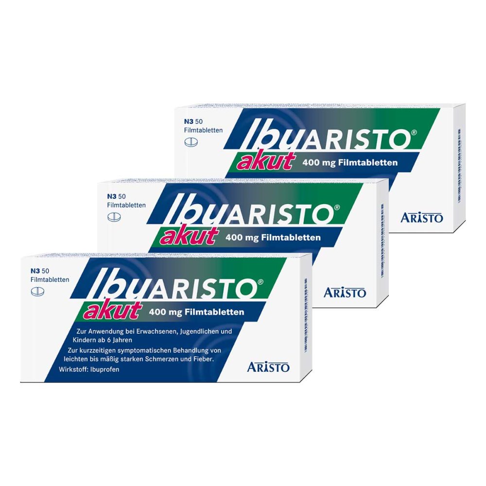 Aristo Pharma GmbH Ibuprofen Ibuaristo akut 400 mg Filmtabletten gegen Schmerzen 08102901