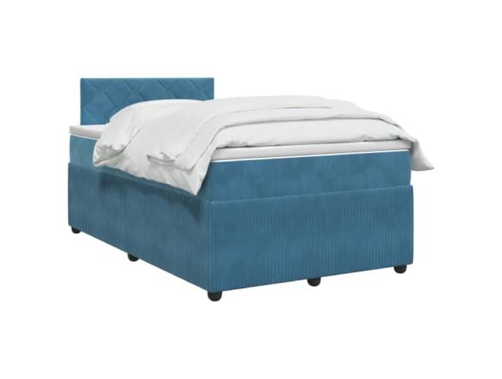 vidaXL Boxspringbett mit Matratze mit Kopfteil Blau 120 x 190 cm Samt Passe die Beleuchtung an