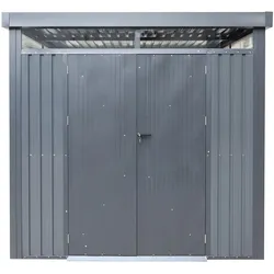 GreenYard Metall-Gerätehaus "Rioja" mit Doppeltür, ca. 294 x 230 x 222 cm - Anthrazit