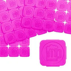 CombiCraft Fluoreszierende Eventchips in Pink - 1.000 Chips - mit Bierkrug-Relief