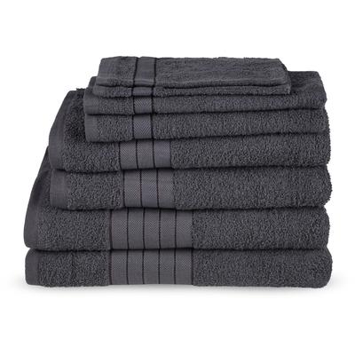Handtuch Set EMOTION "Uni", grau (anthrazit), 8 Stk., 2 Badetücher 70x140cm, 2 Gästetücher 30x50cm, 2 Handtücher 50x100cm, 2 Waschlappen 17x25cm, Frottee, Frottee, Obermaterial: 100% Baumwolle, Handtücher, Baumwolle, Walkfrottee, Bordüre, 500 GSM,...