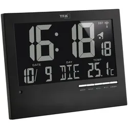 TFA® digitale Funkwanduhr 60.4508 schwarz
