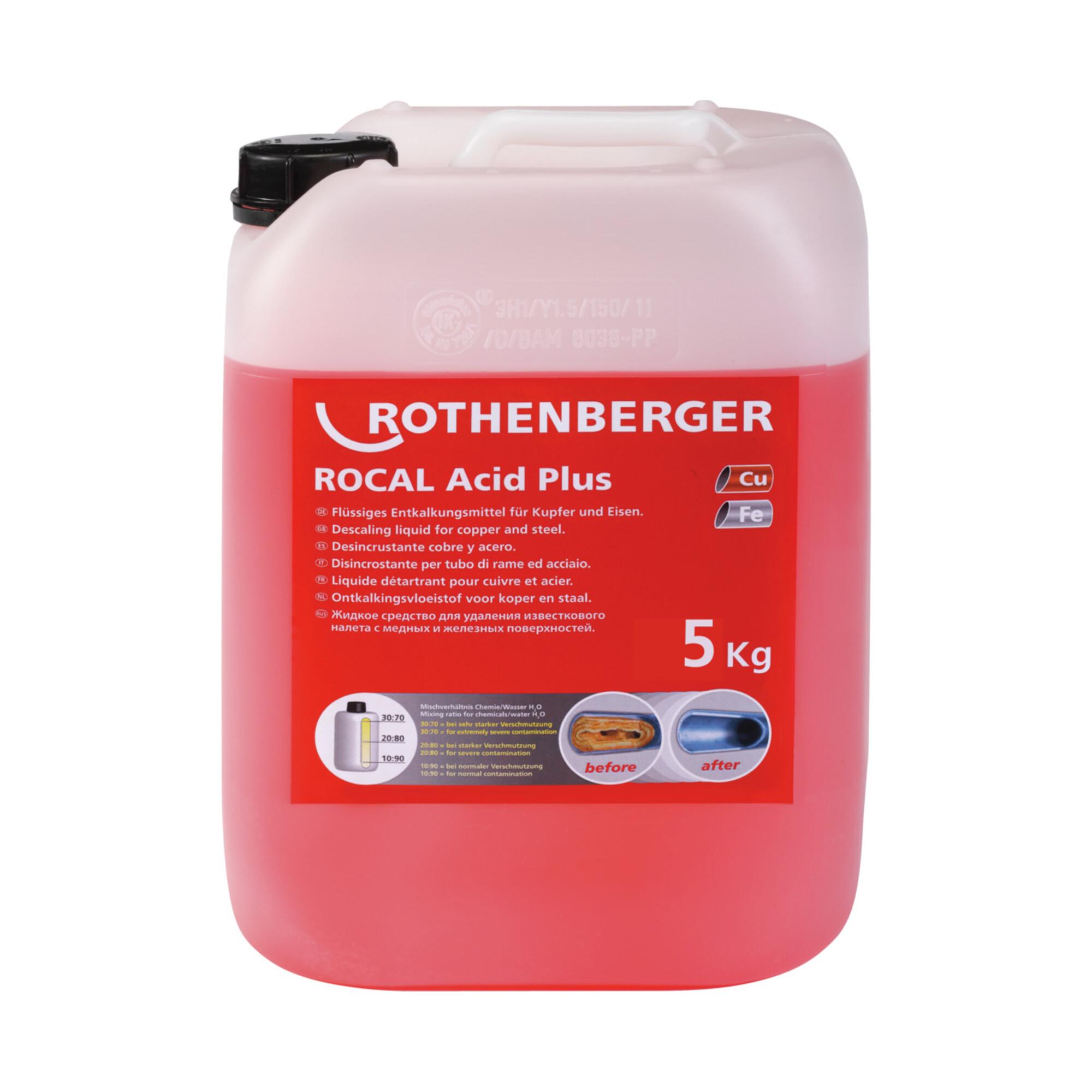 Rothenberger Entkalkungschemie ROCAL Acid Plus, Konzentrat mit Farbindikator und Korrosionsschutz, 5 kg, 4004625369944 (61105)