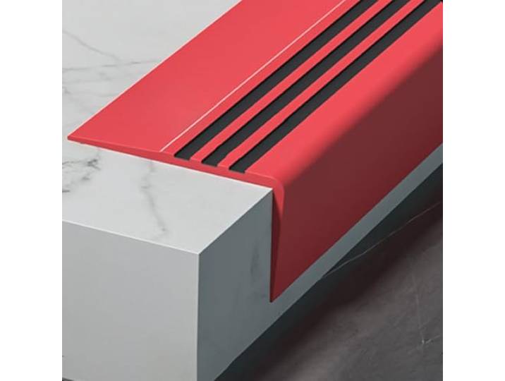 ASUIU Selbstklebender Rutschfester Treppenkantenschutz aus Gummi in L-Form(Red,L 15m)