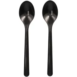Papstar 50x BIO-Kaffeelöffel Mehrweg 130mm aus BIO-PP extra stabil schwarz