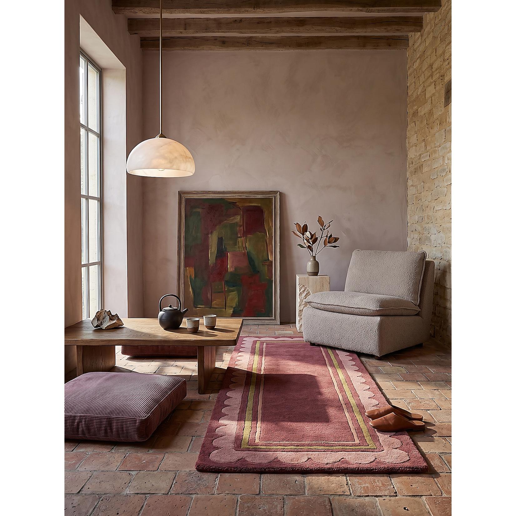 Läufer Hoch-Tief Beerenrot 80 x 230 cm - WENSUM Kadima Design