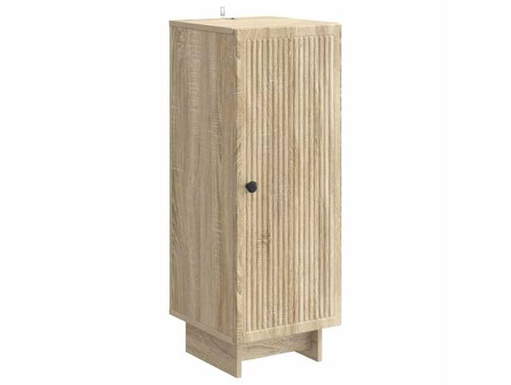 LASWWQMRF Sideboard Sonoma-Eiche 33x34,5x90 cm Holzwerkstoff Schrank Kompakter Anrichte-Schrank mit Metallgriff und 90-Grad-Tür für ordentliche Aufbewahrung im Wohnzimmer oder Flur.
