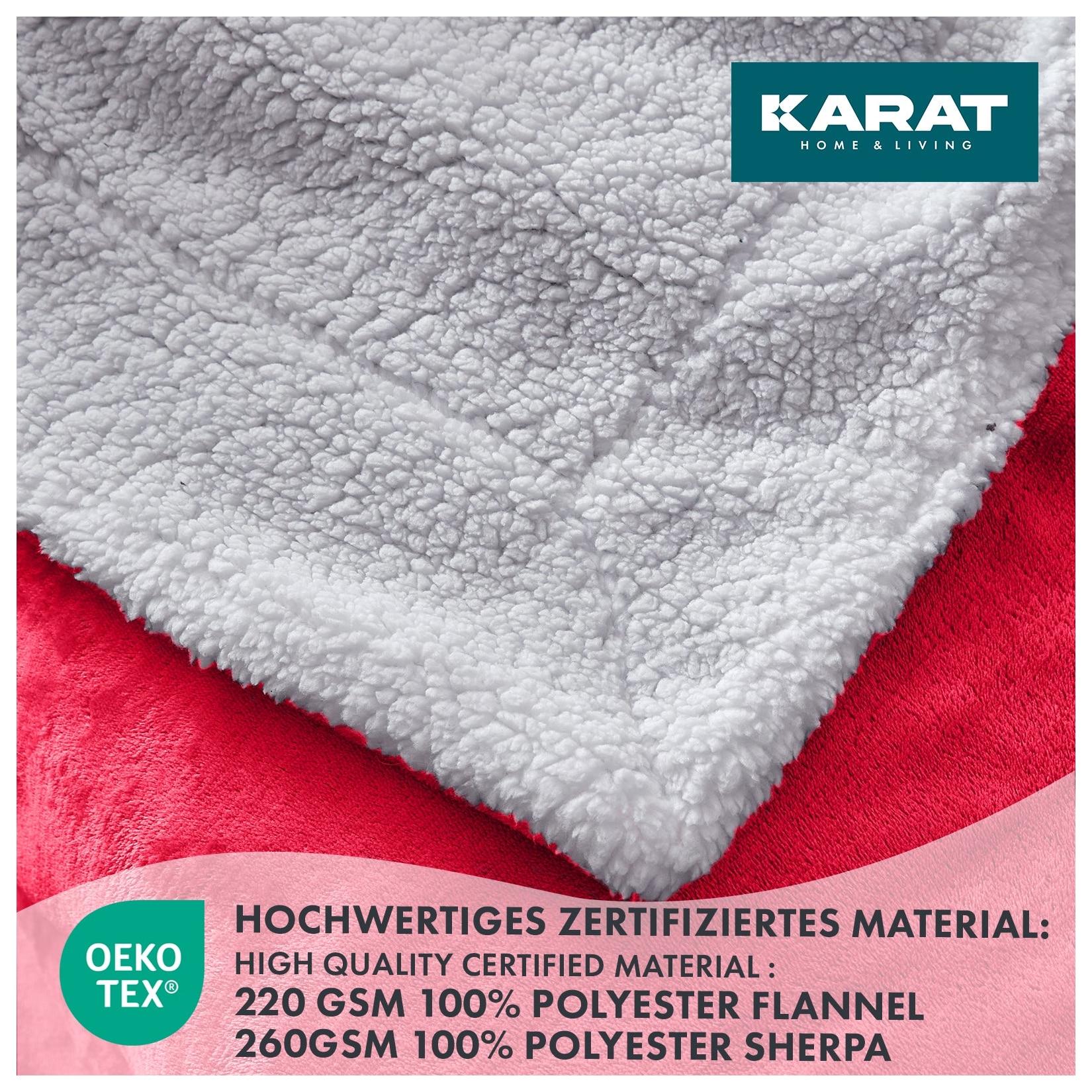 Karat homeliving Kuscheldecke Glory Doppelseitig Rot