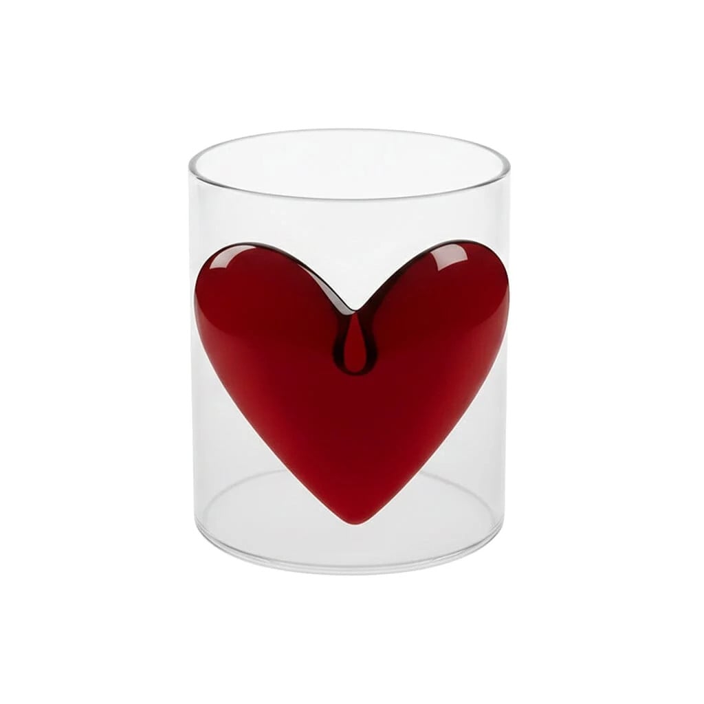 Lepelclub Glas Hart Rood