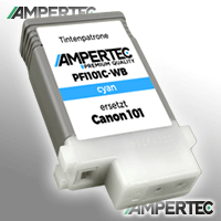 Ampertec Kompatible Tinte ersetzt Canon PFI-101C 0884B001 cyan