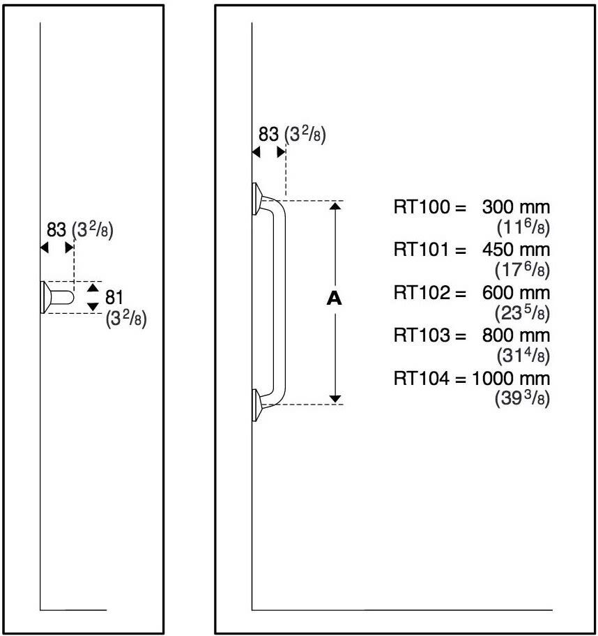 Pressalit Haltegriff 80 cm Handgriff