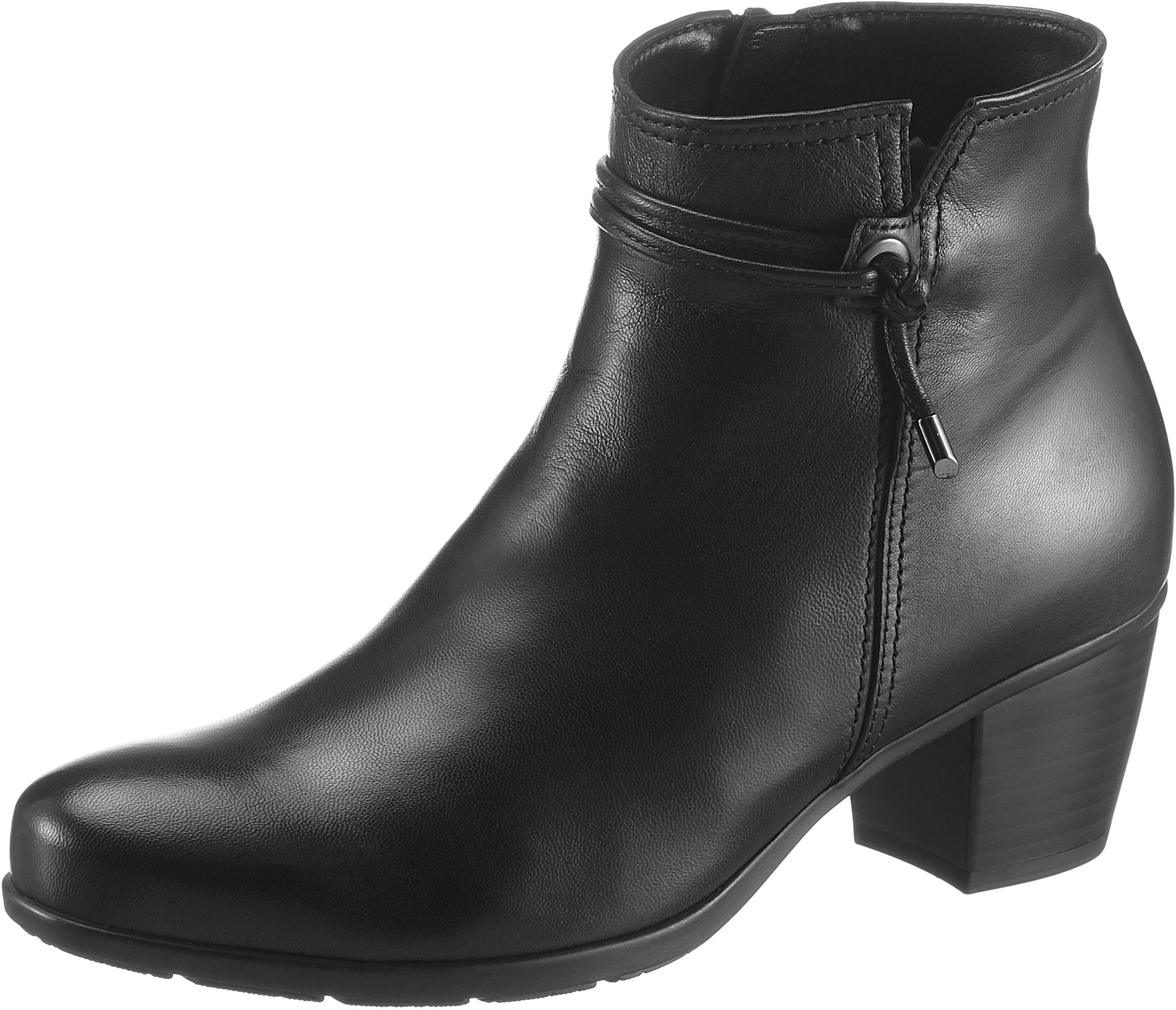 Stiefelette GABOR, Damen, Gr. 40, Textil, schwarz (schwarz, schwarz), Kalbsleder, unifarben, Schuhe Stiefelette, Trichterabsatz, Ankleboots mit Hovercraft Luftkammer-Laufsohle schwarz, schwarz 40, Textil