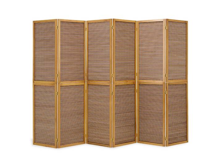 Homestyle4u Paravent 6-tlg. 264/175 cm Braun Bambusstreben, Holz, 264x175x2 cm, Wohnzimmer, Raumteiler, Paravents