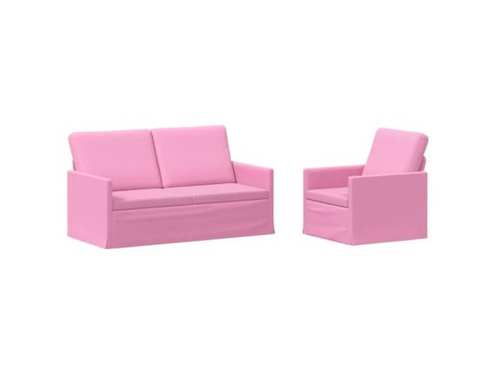 vidaXL Sofa-Set 2 pcs Rosa Stoff