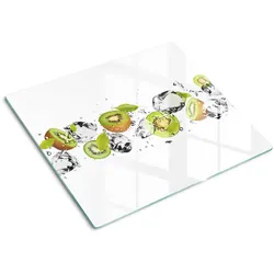GLASPLATTE 60x52 cm Kiwi und Wasser