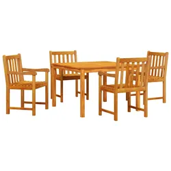 vidaXL Garten Essgruppe Höhenverstellbar 5 pcs Braun Massivholz Akazie