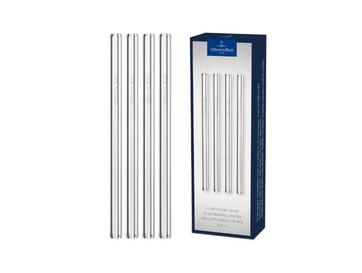 Trinkhalme VILLEROY & BOCH Glas Trinkhalme Purismo Bar 15 cm 4er Set transparent , bunt (transparent), B:2cm H:15cm L:2cm T:2cm Ø:0,9cm, Glas, Küchenhelfer-Sets, Trinkhalme