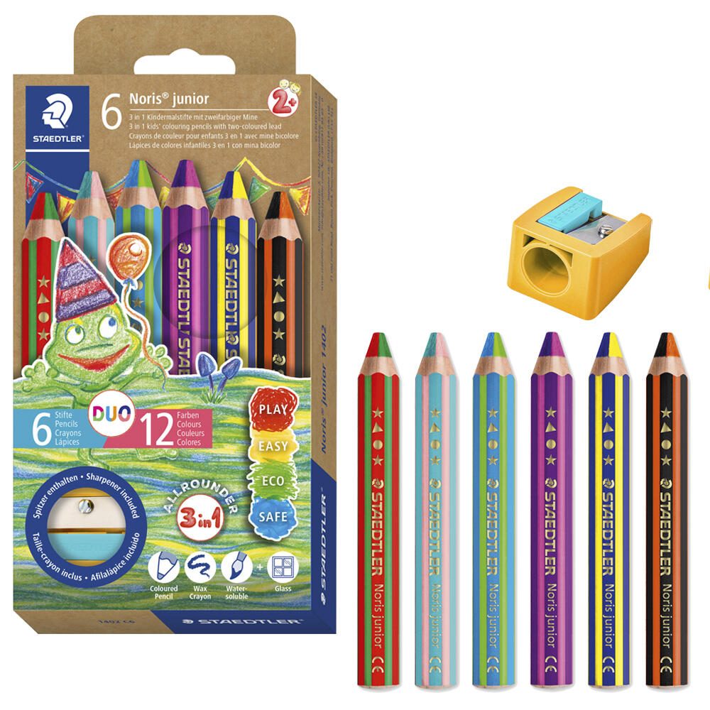STAEDTLER Noris® junior 1402 duo Buntstifte, Mehrfarbig 1402 C6