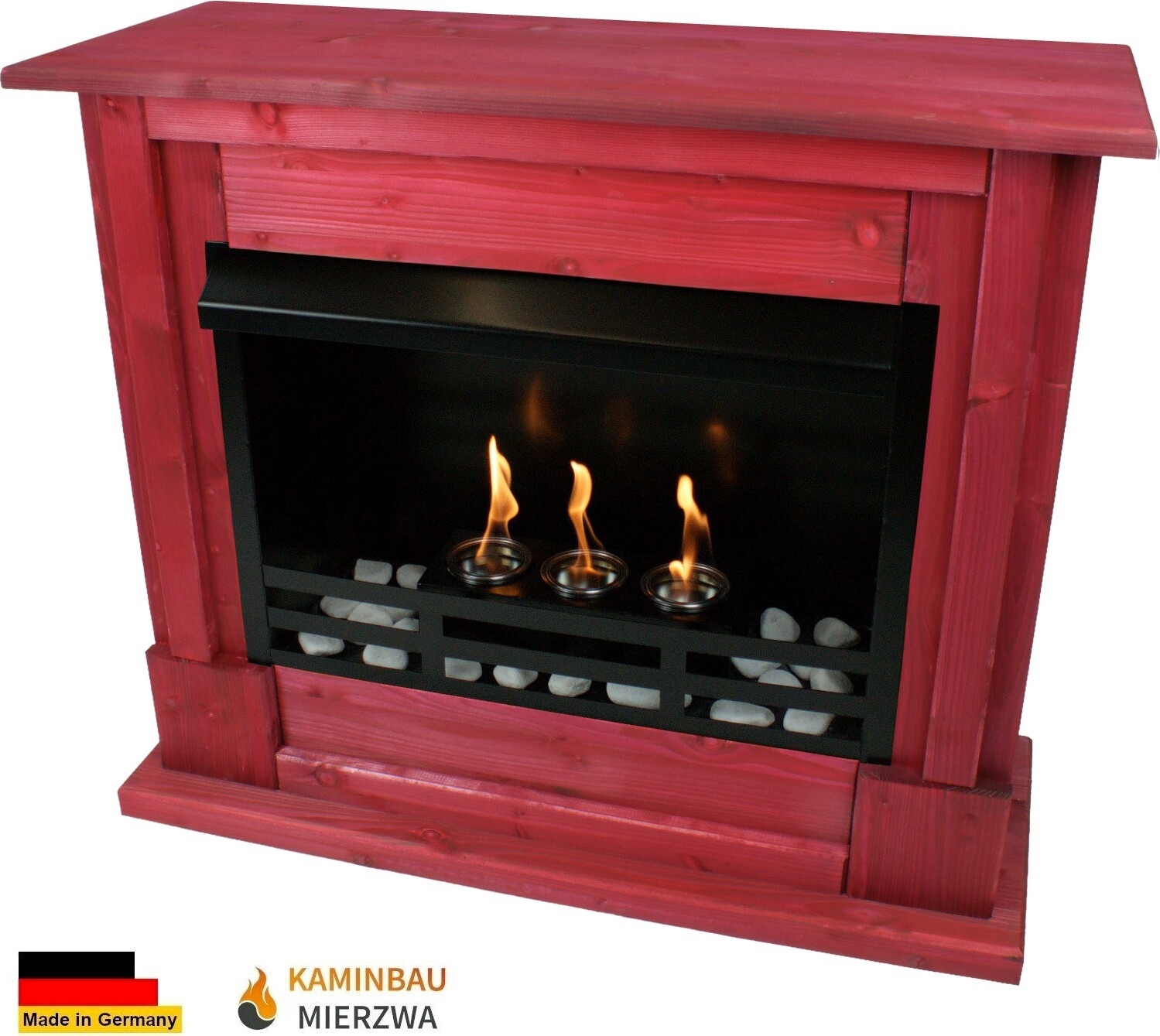 Ethanol und Gelkamin Modell Emily Premium Rot incl. 21 teil. Set