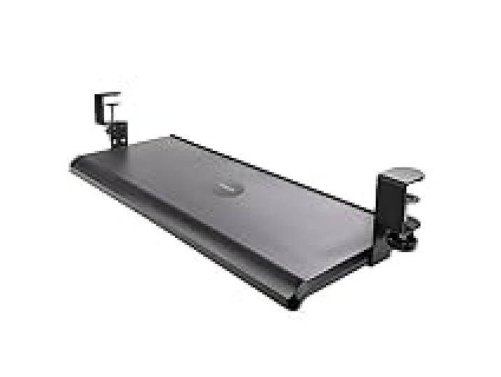 StarTech.com Support Clavier Coulissant sous Bureau - Porte Clavier Ergonomique à Pince en C - Tiroir Clavier Coulissant, Jusqu'à 12kg - Tablette Coulissante, Clavier et Souris (Keyboard-Tray-CLAMP1)