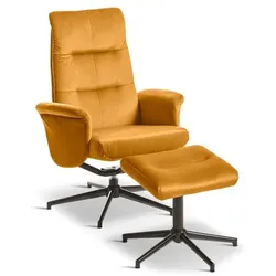 Sessel mit Hocker Brixen Stoff Gelb
