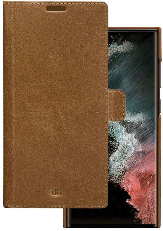 Samsung Galaxy S22 Ultra dbramante1928 Lynge Ægte Læder Magnet Flip Cover - Brun