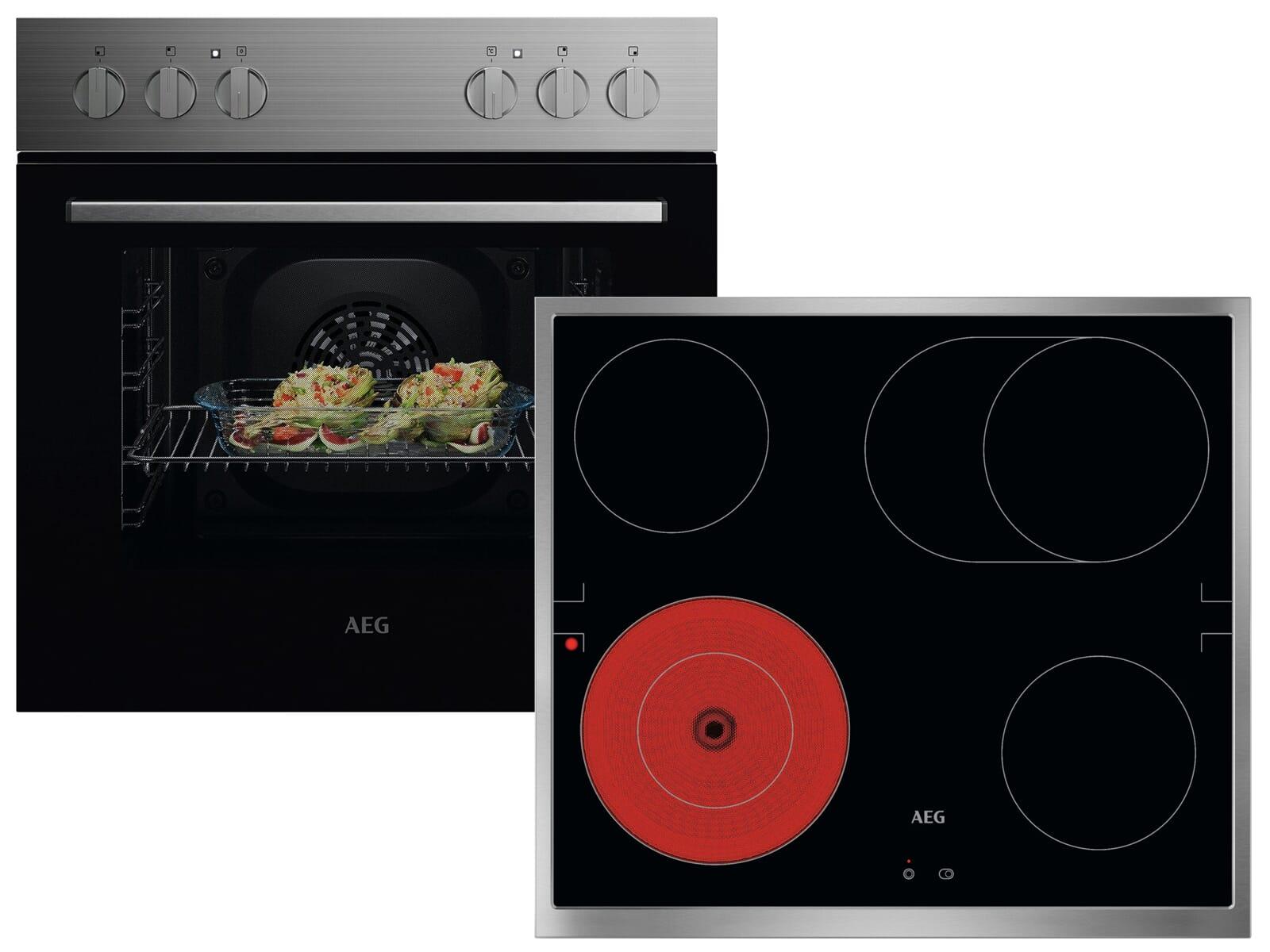 AEG AH12M1 Set Einbauherd OU5AE10CM + Glaskeramikkochfeld TA64RA06XB