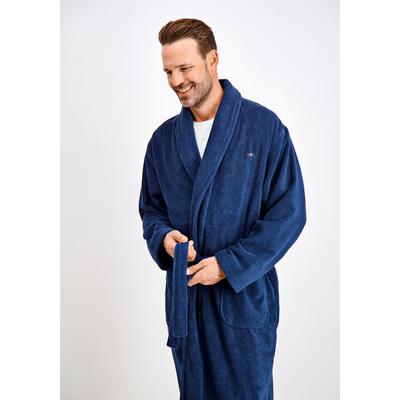 Bademantel BISON "Bademantel", Herren, Gr. XXL, blau (dk blau), Obermaterial: 100% Baumwolle, Hausmäntel Bademantel