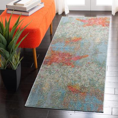 SAFAVIEH Luxor Khanh Modern Abstract Ivory / Blue Rug