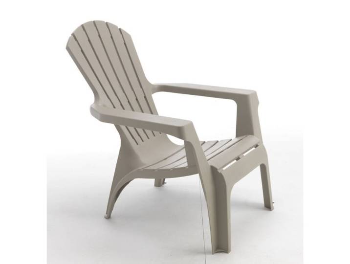 Fauteuil Adirondack Beige en Résine Polypropylène 86x75x86cm - Plastique - Résine