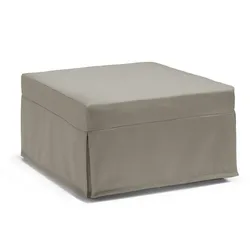 Dmora Klappbett Ancilla, Puff umwandelbar in Einzelbett, 100% Made in Italy, Sitzpuff aus Stoff fürs Wohnzimmer, Cm 80x80h45, Turteltaube
