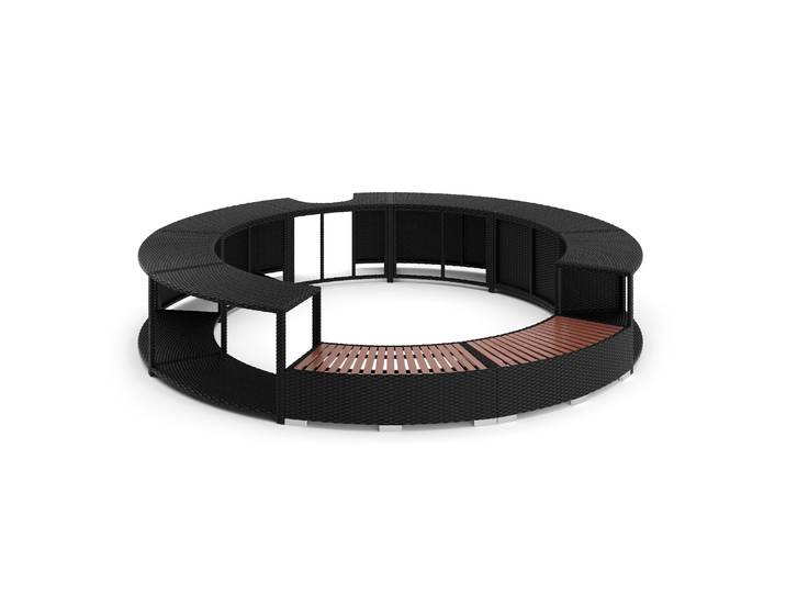 Whirlpool Umrandung Rattan HEAVEN schwarz