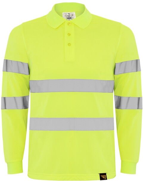 Polo manches longues personnalisé haute visibilité Polaris L/S S Jaune Fluo