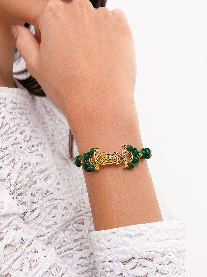 L'Atelier de Gaia Vergold. Armband mit Edelsteinen - onesize