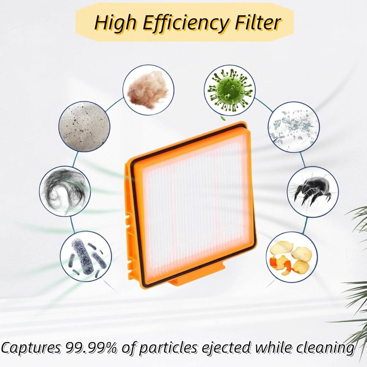 INF Filtre HEPA de remplacement Shark compatible avec EZ AI Series RVFFK950 - Pack de 5, Orange