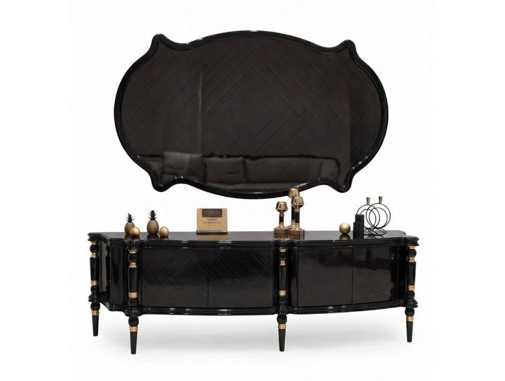 Xlmoebel Wohnwand Wohnwand Modern Stil Schwarz Wohnzimmer Hochwertig Funktional, (1-St)